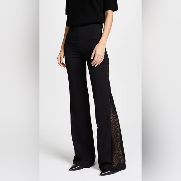 Alice + Olivia Mandy Lace Panel Black Flare Plants - Picture 1 of 11